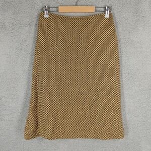 Louben Women's 8 Virgin Wool Skirt A-Line Career Office Vintage Tan Brown Canada